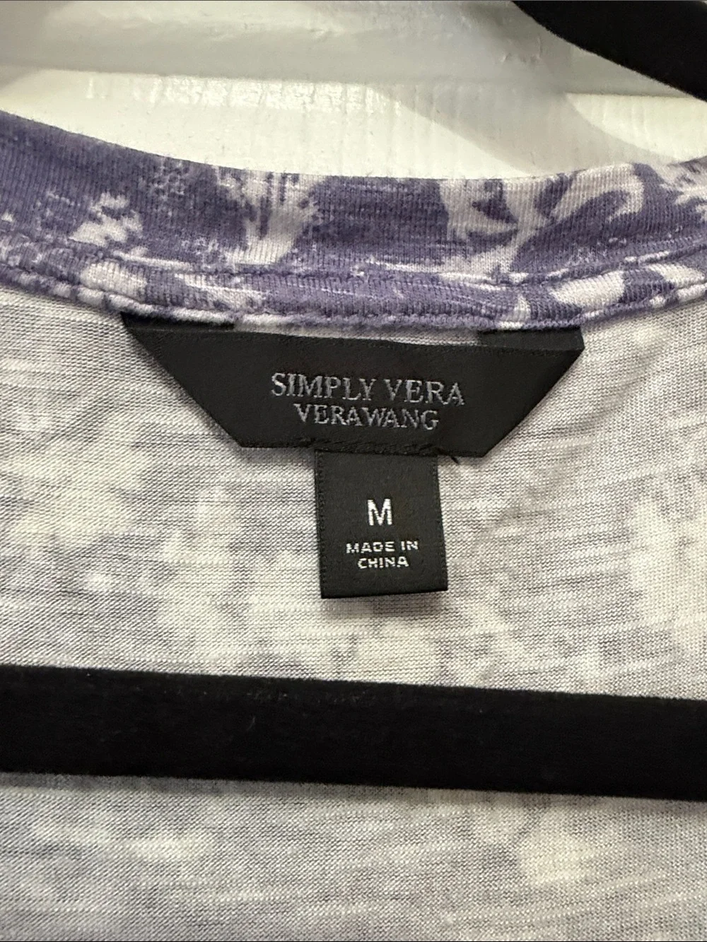 Simply Vera Vera Wang Purple & black Floral Side-Ruched Tank Top bundle